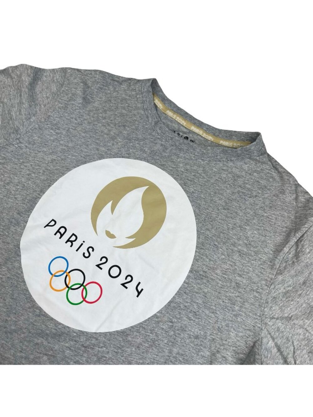 2024 Paris Summer Olympics Official 100% Cotton S/S T-Shirt Gray • XL